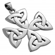 Large Celtic Trinity Silver Pendant, pn490